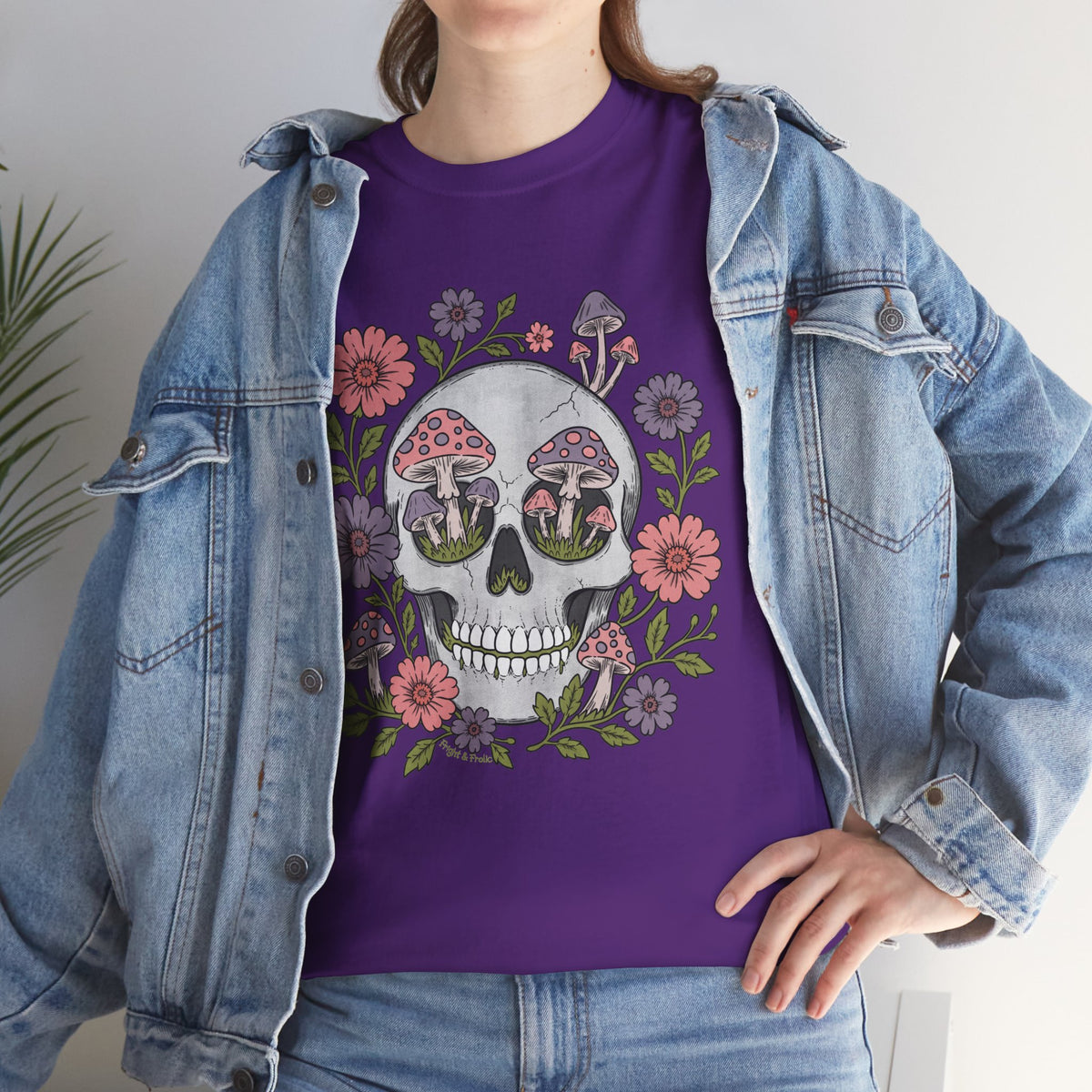Floral Fungi Skull - Unisex T-Shirt