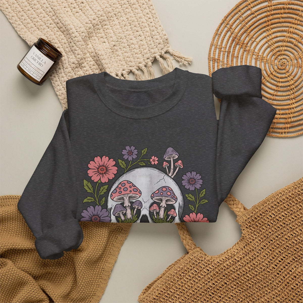 Flower Fungi Skull - Unisex Sweatshirt