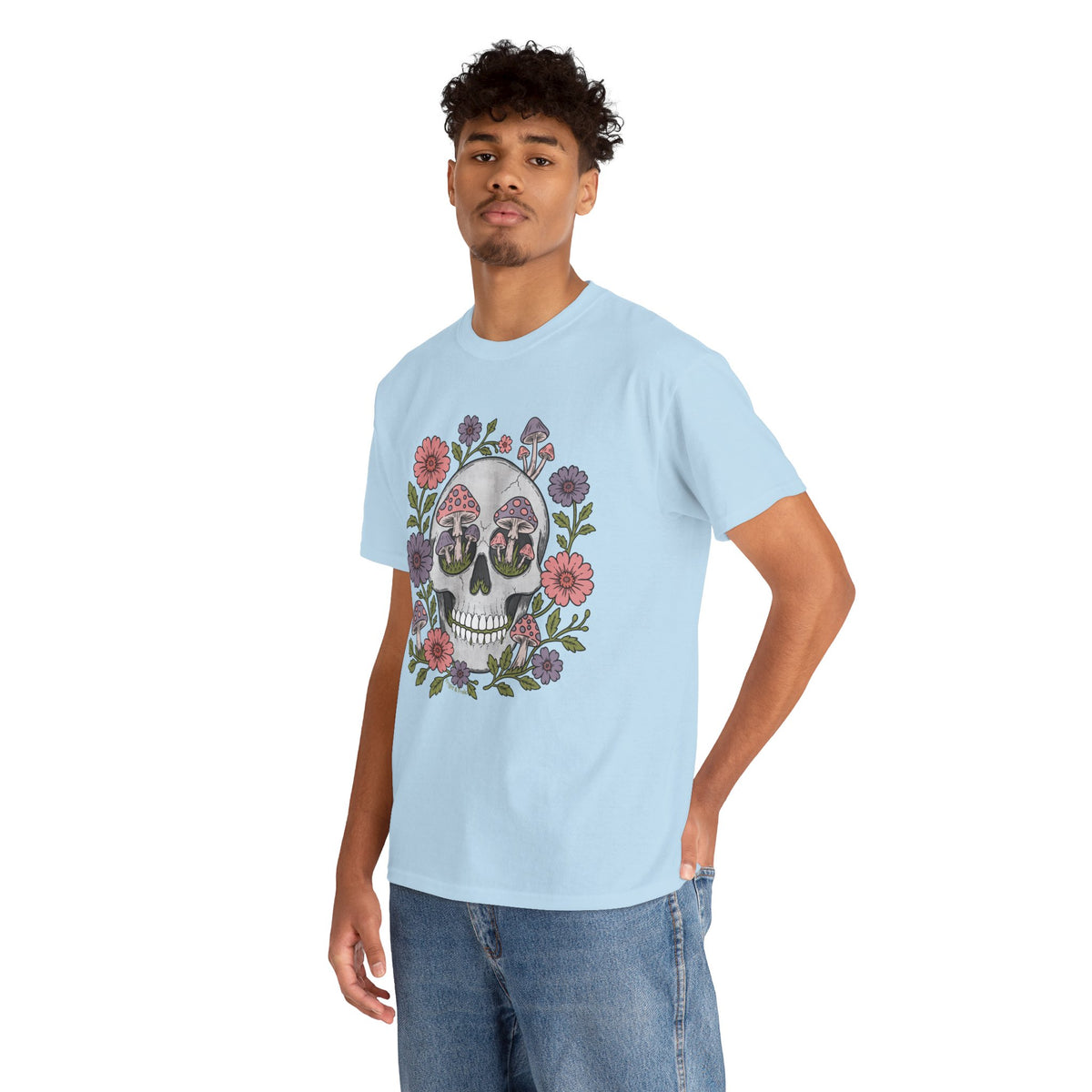 Floral Fungi Skull - Unisex T-Shirt