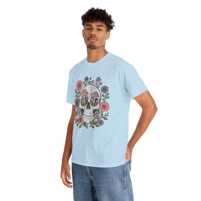Floral Fungi Skull - Unisex T-Shirt