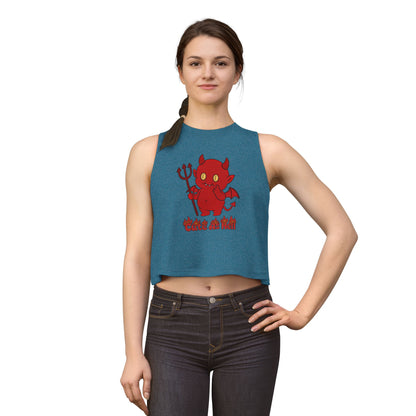 "Cute As Hell" Crop Top - Red Devil Graphic Top
