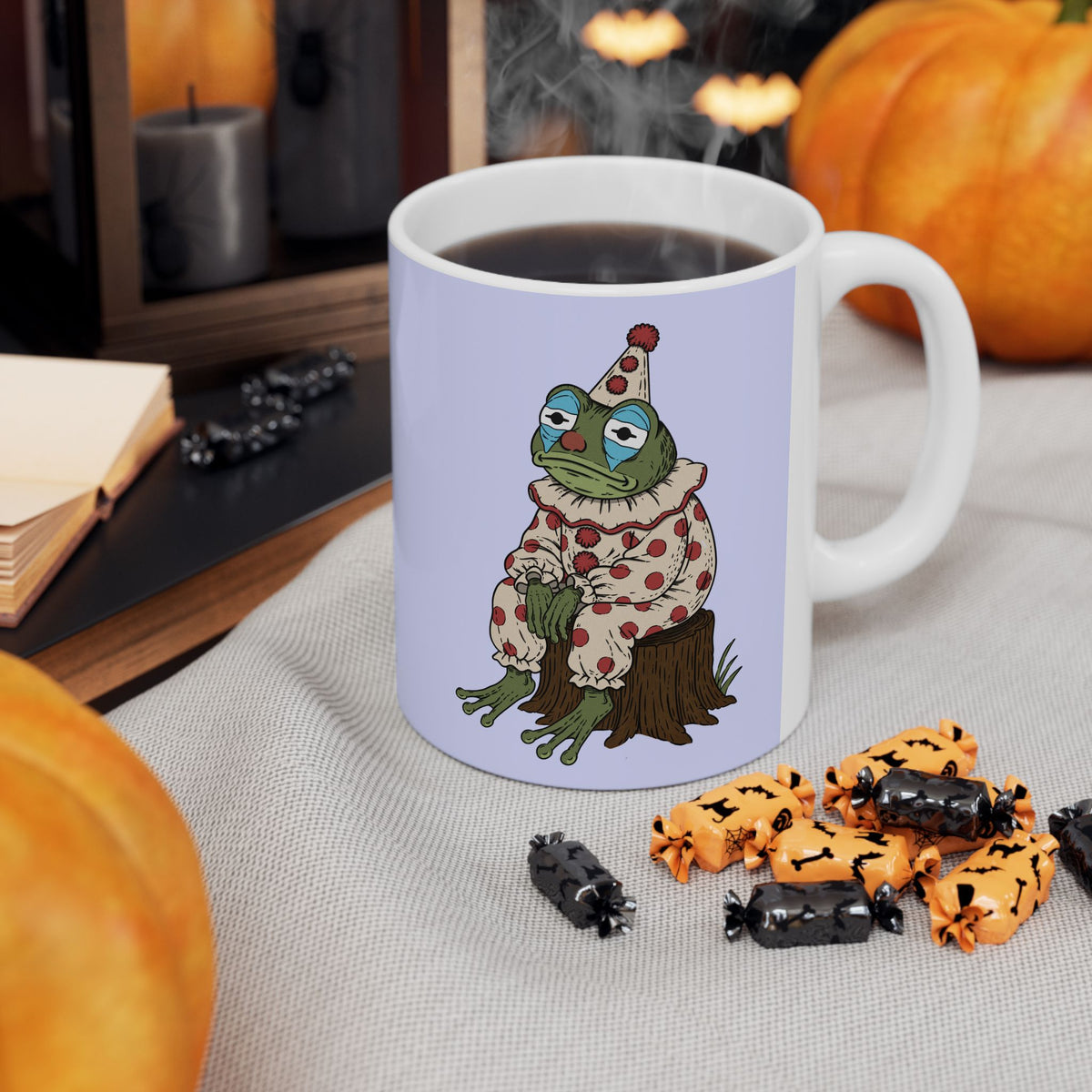 Ceramic Mug — Cute Floral Frog Illustration Coffee Cup (11oz, 15oz)