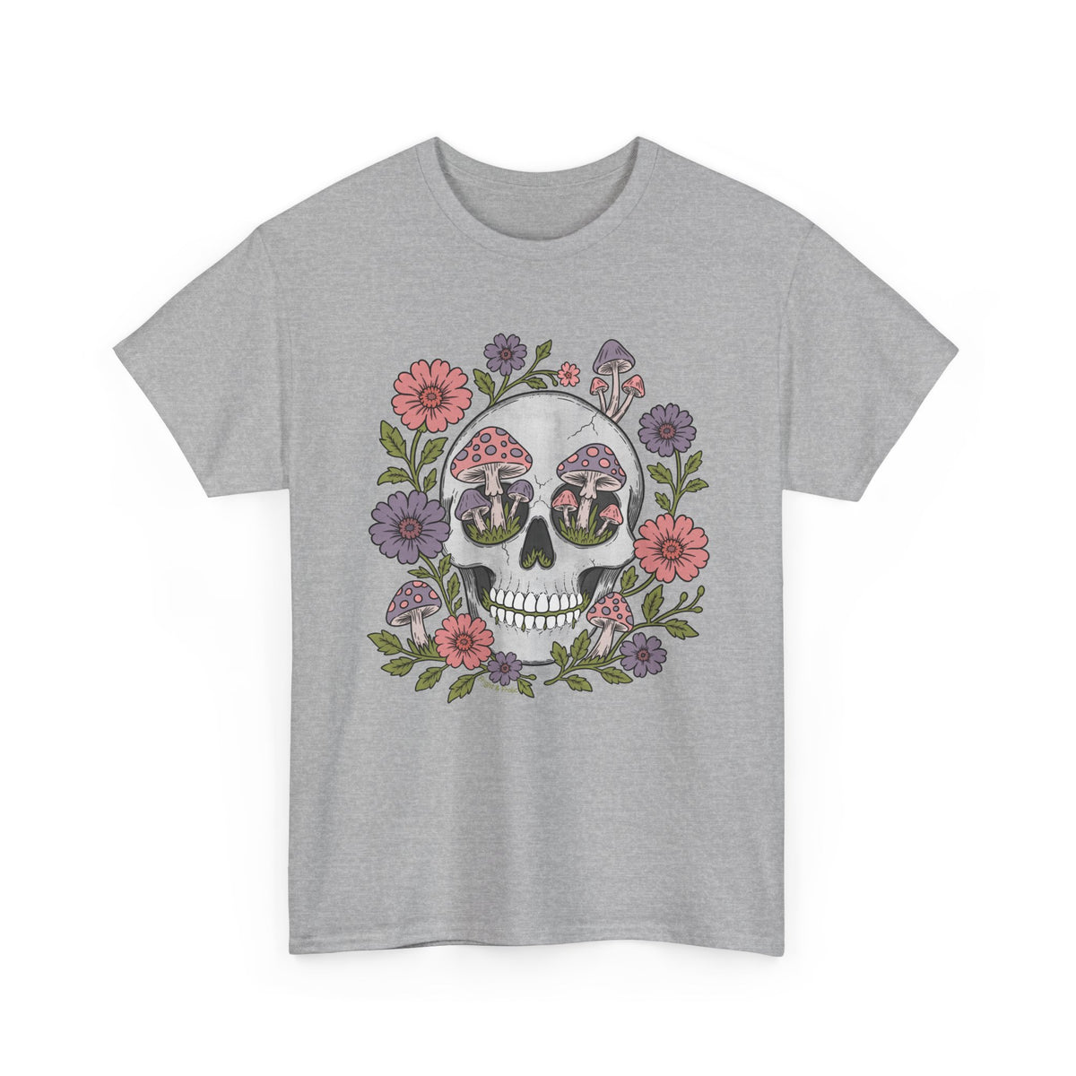 Floral Fungi Skull - Unisex T-Shirt