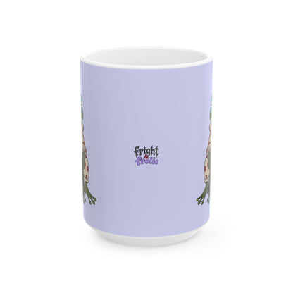 Ceramic Mug — Cute Floral Frog Illustration Coffee Cup (11oz, 15oz)
