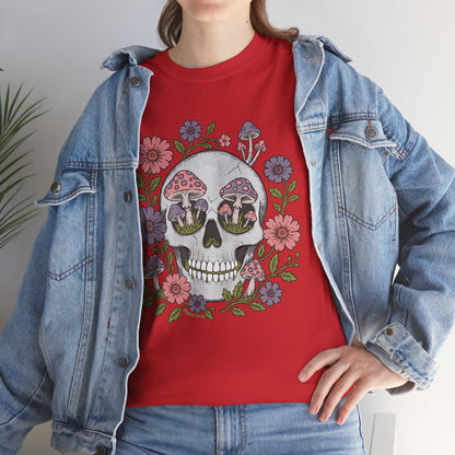 Floral Fungi Skull - Unisex T-Shirt