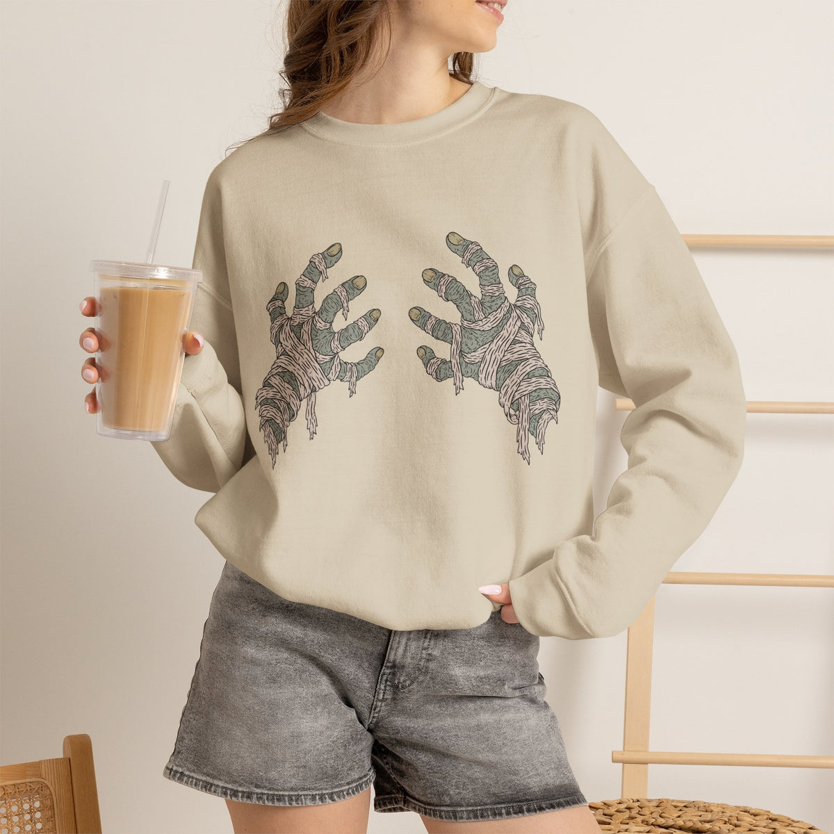 Mummy Hand Bra - Unisex Sweatshirt