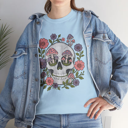 Floral Fungi Skull - Unisex T-Shirt