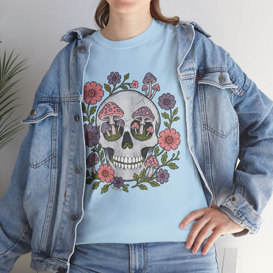 Floral Fungi Skull - Unisex T-Shirt