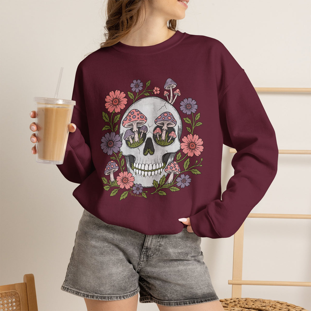 Flower Fungi Skull - Unisex Sweatshirt