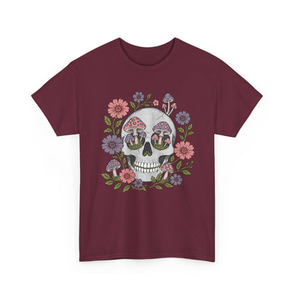 Floral Fungi Skull - Unisex T-Shirt