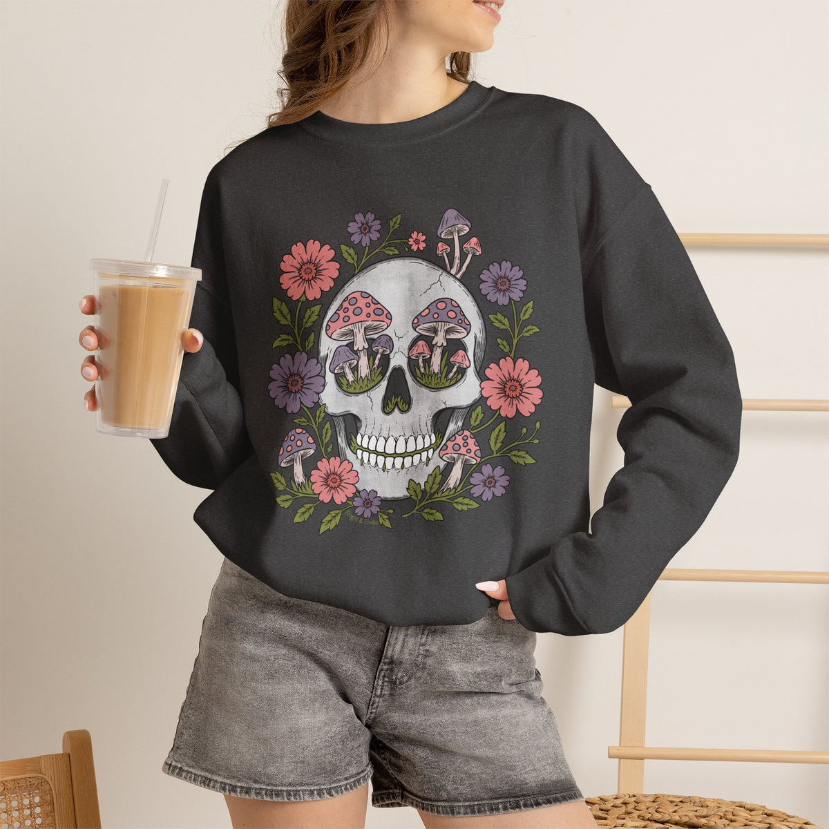 Flower Fungi Skull - Unisex Sweatshirt
