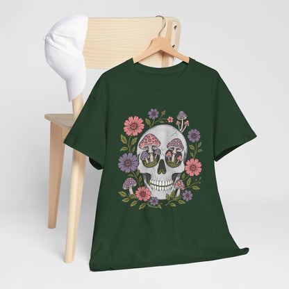 Floral Fungi Skull - Unisex T-Shirt