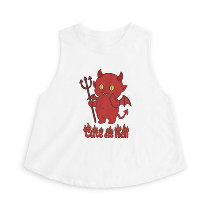 "Cute As Hell" Crop Top - Red Devil Graphic Top