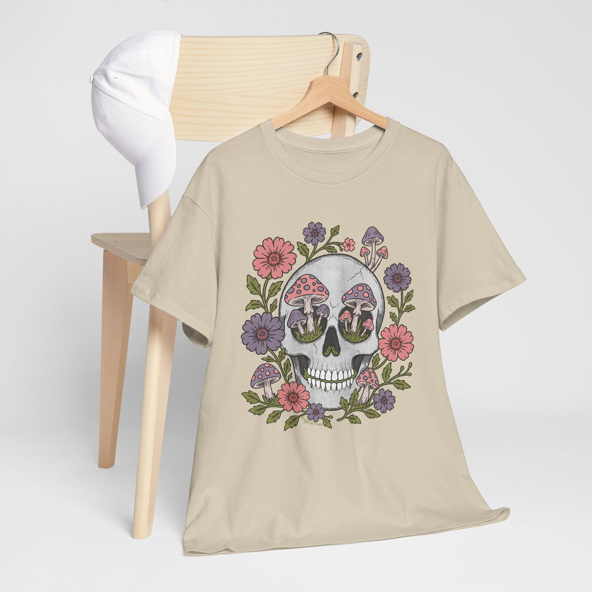 Floral Fungi Skull - Unisex T-Shirt