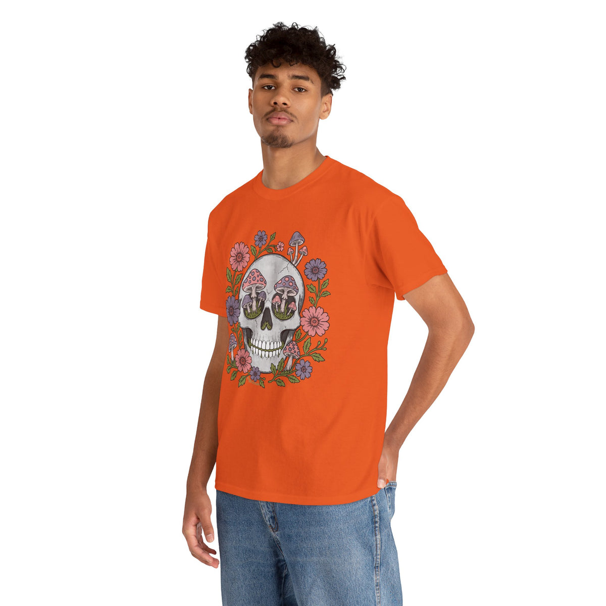 Floral Fungi Skull - Unisex T-Shirt