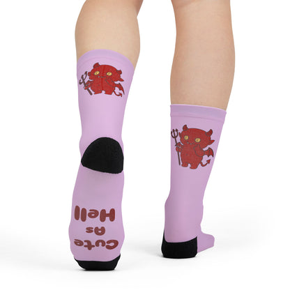 Cute as Hell Devil Crew Socks — Cute Devil Socks