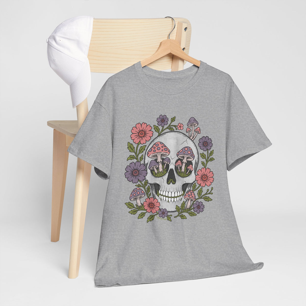 Floral Fungi Skull - Unisex T-Shirt