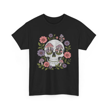 Floral Fungi Skull - Unisex T-Shirt