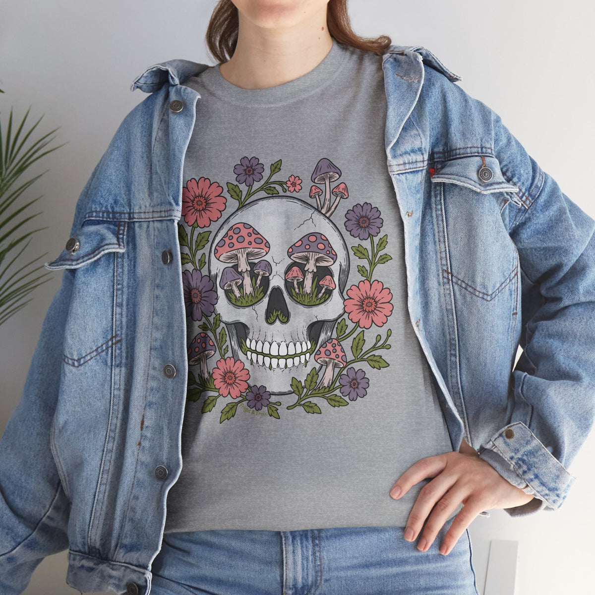 Floral Fungi Skull - Unisex T-Shirt