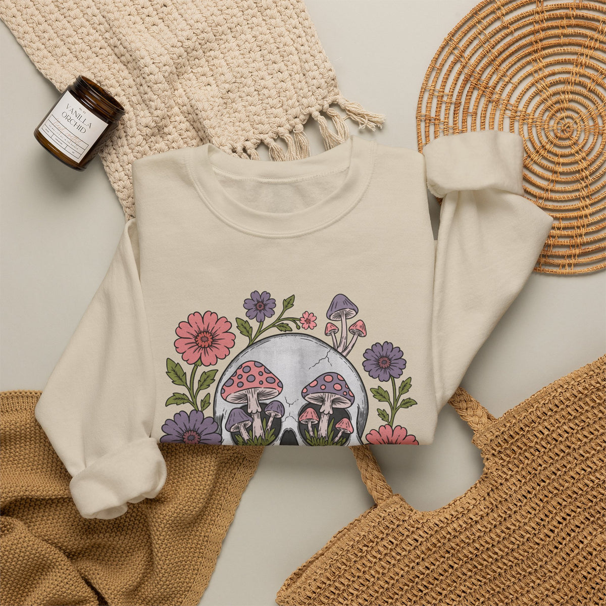 Flower Fungi Skull - Unisex Sweatshirt