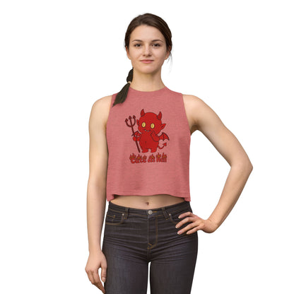 "Cute As Hell" Crop Top - Red Devil Graphic Top