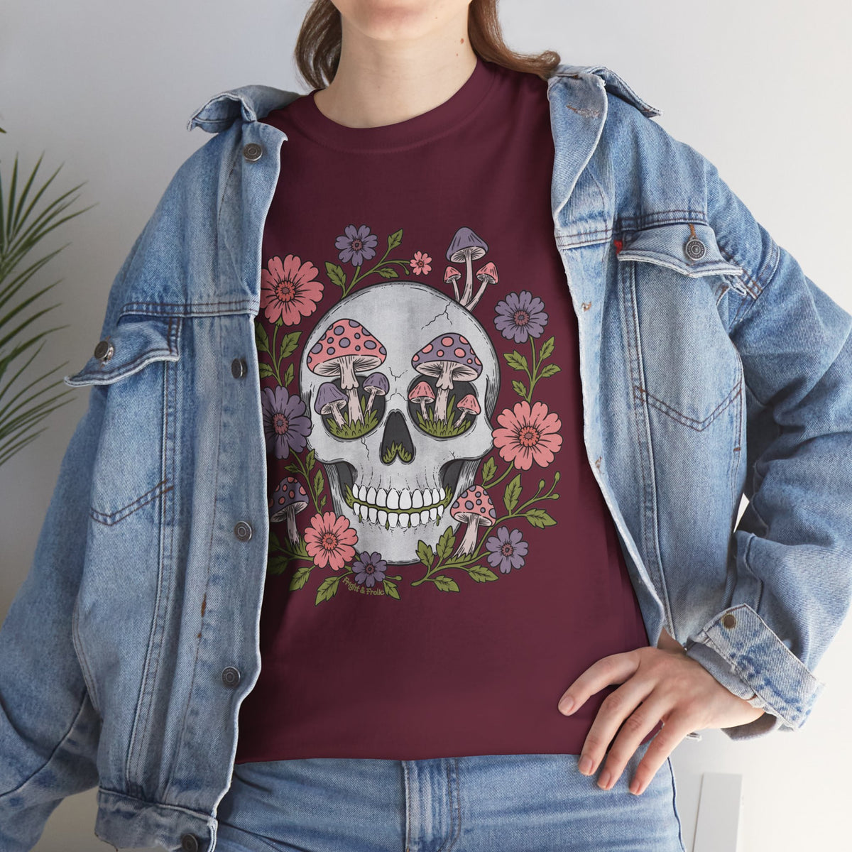Floral Fungi Skull - Unisex T-Shirt