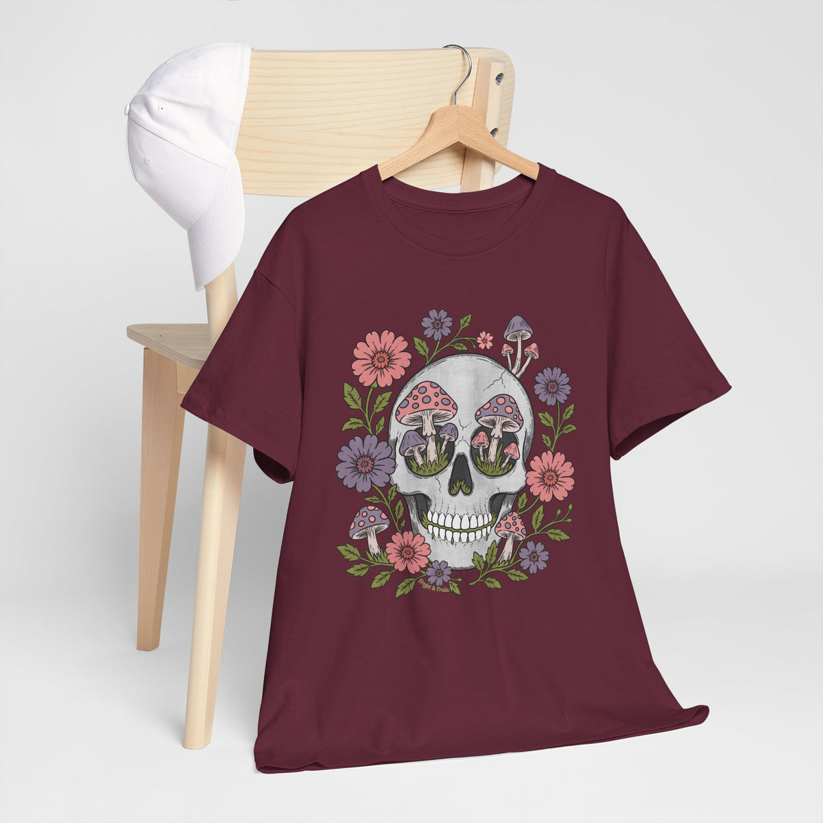 Floral Fungi Skull - Unisex T-Shirt