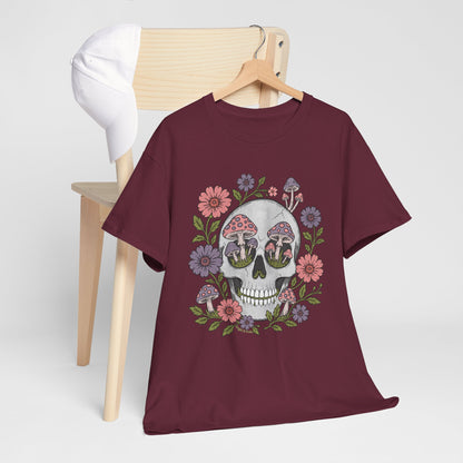Floral Fungi Skull - Unisex T-Shirt