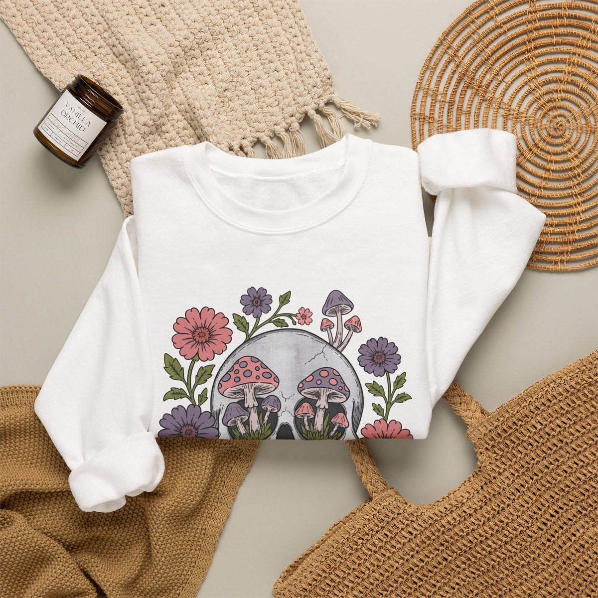 Flower Fungi Skull - Unisex Sweatshirt