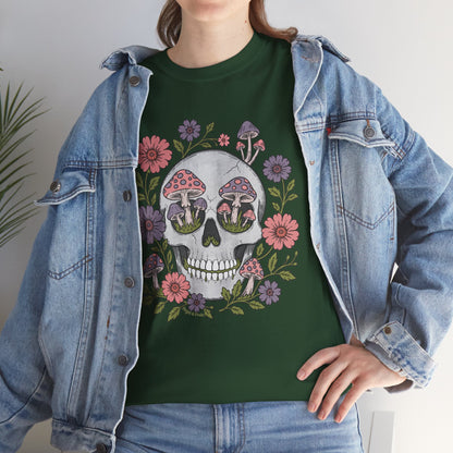 Floral Fungi Skull - Unisex T-Shirt