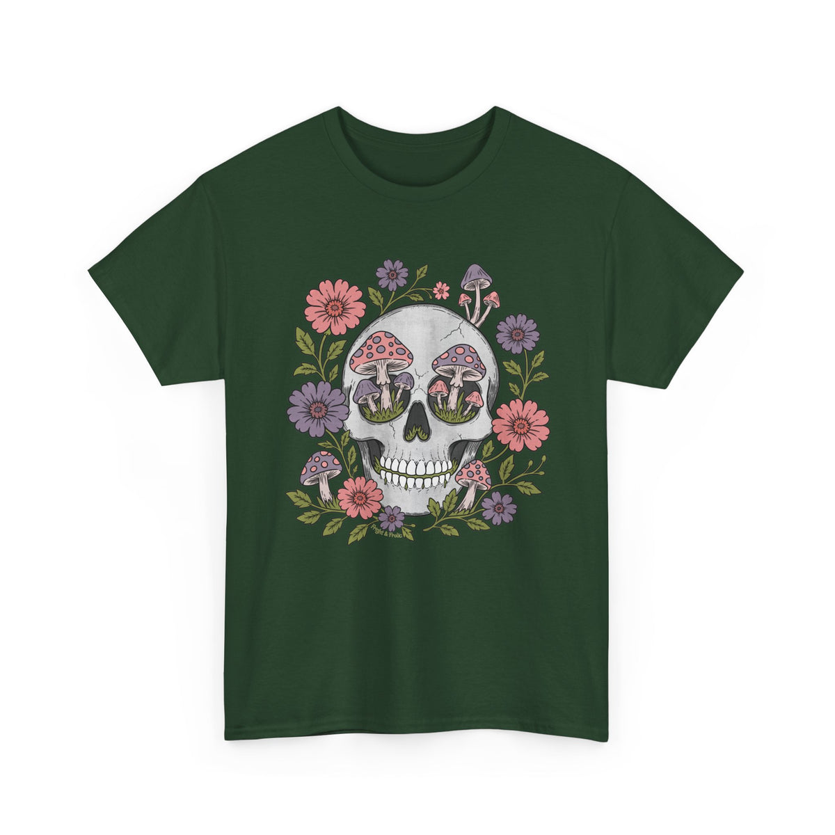Floral Fungi Skull - Unisex T-Shirt
