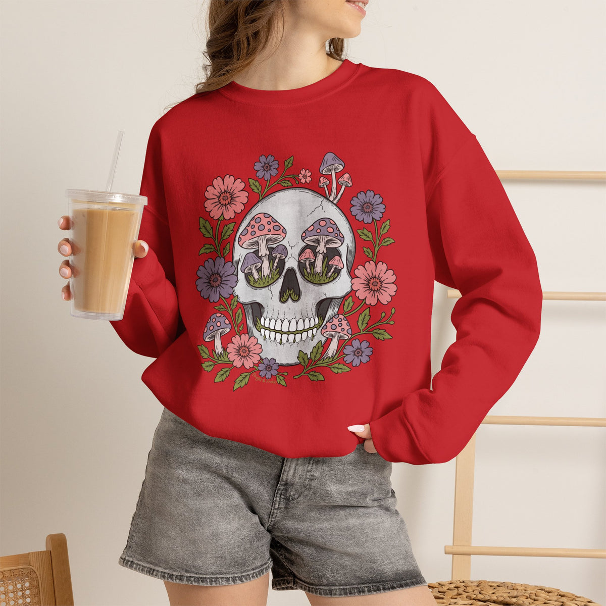 Flower Fungi Skull - Unisex Sweatshirt