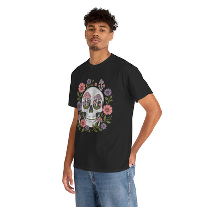 Floral Fungi Skull - Unisex T-Shirt