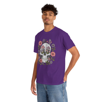 Floral Fungi Skull - Unisex T-Shirt