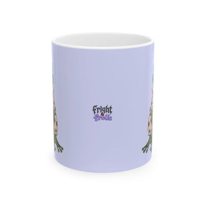 Ceramic Mug — Cute Floral Frog Illustration Coffee Cup (11oz, 15oz)