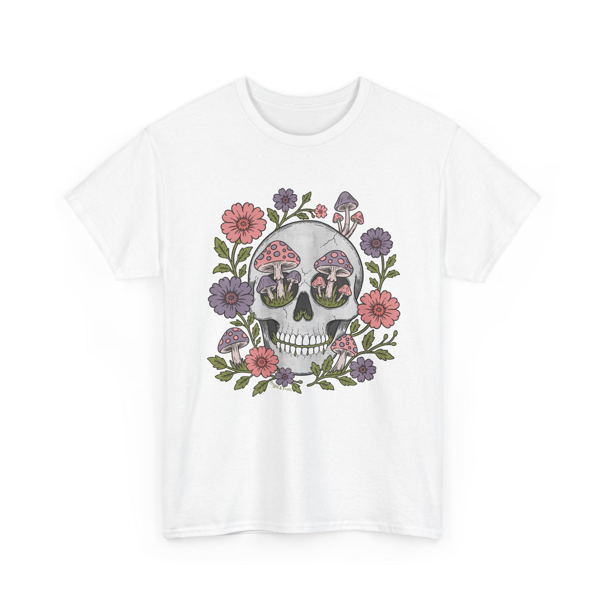 Floral Fungi Skull - Unisex T-Shirt
