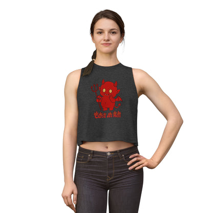 "Cute As Hell" Crop Top - Red Devil Graphic Top