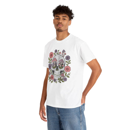 Floral Fungi Skull - Unisex T-Shirt