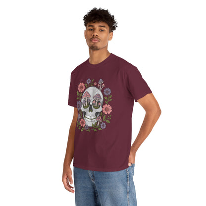 Floral Fungi Skull - Unisex T-Shirt
