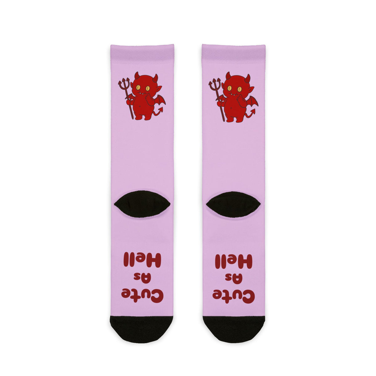 Cute as Hell Devil Crew Socks — Cute Devil Socks