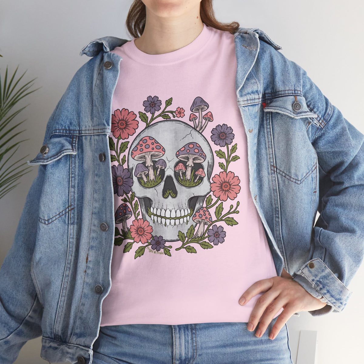 Floral Fungi Skull - Unisex T-Shirt