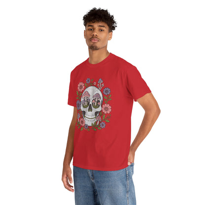 Floral Fungi Skull - Unisex T-Shirt