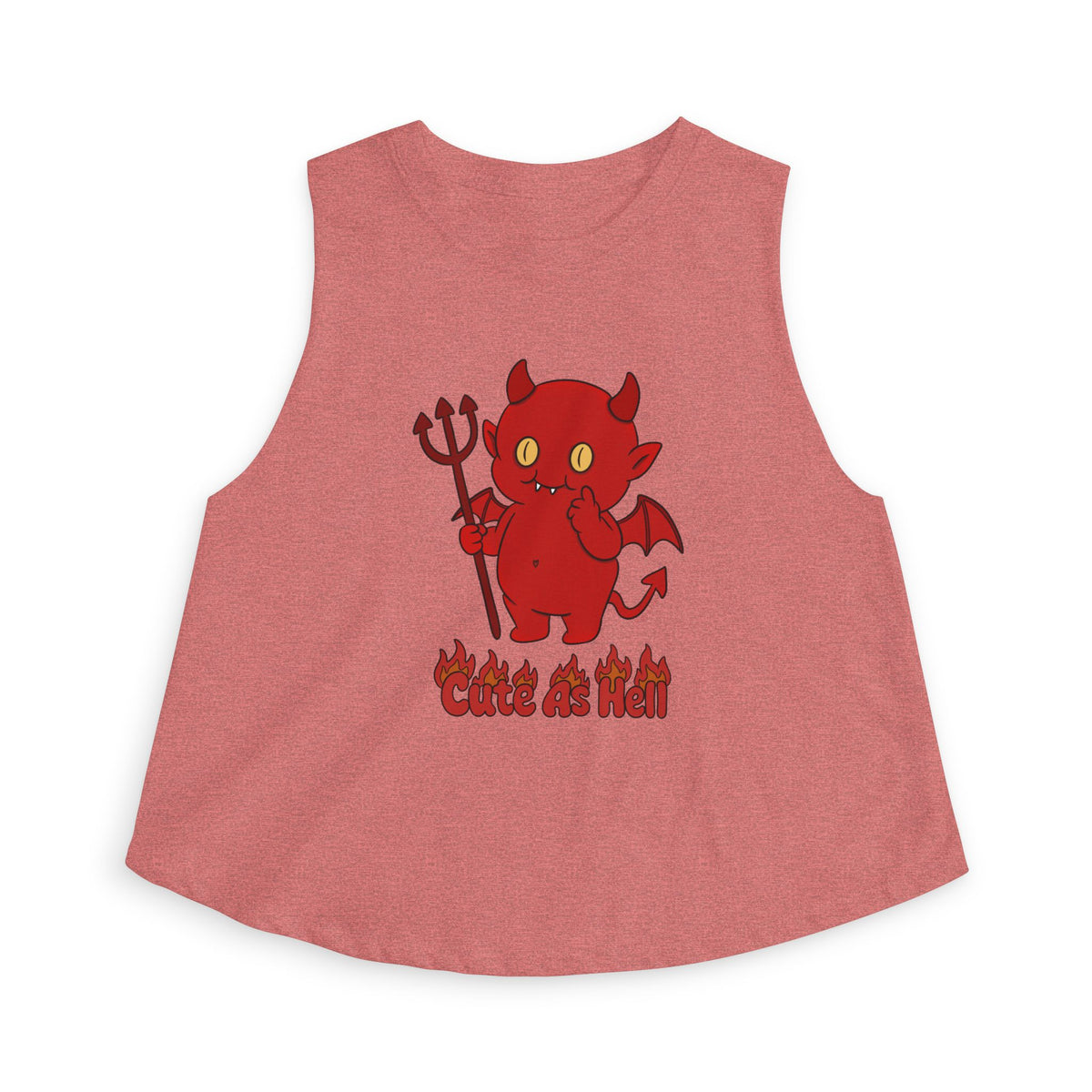 "Cute As Hell" Crop Top - Red Devil Graphic Top