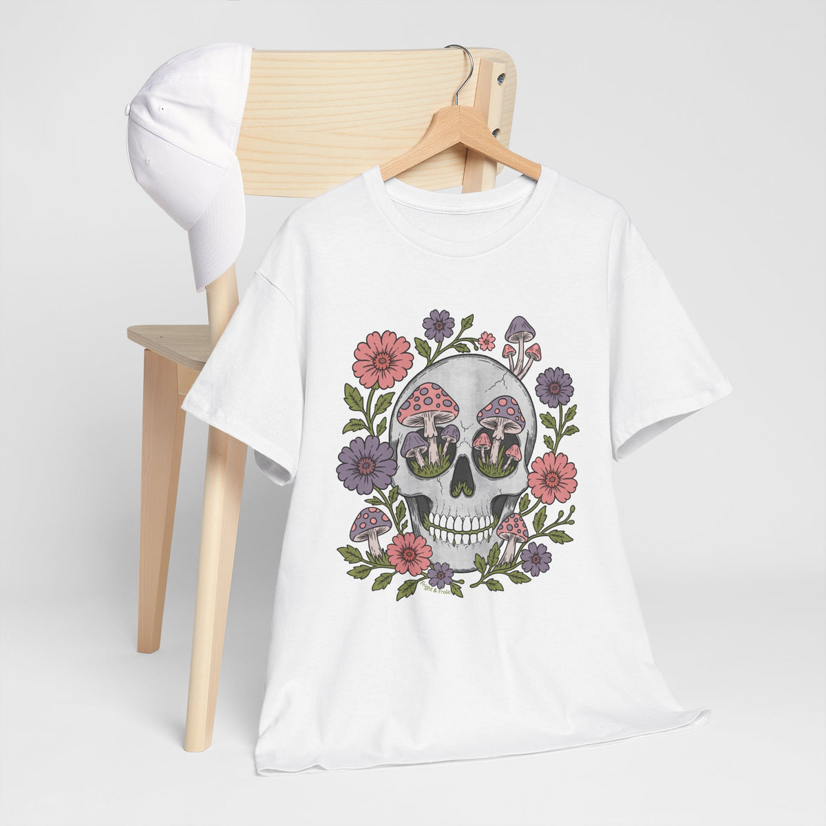 Floral Fungi Skull - Unisex T-Shirt