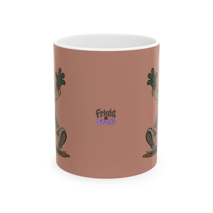 Pumpkin Head Scarecrow Ceramic Mug — Retro Scarecrow Coffee Cup (11oz & 15oz)