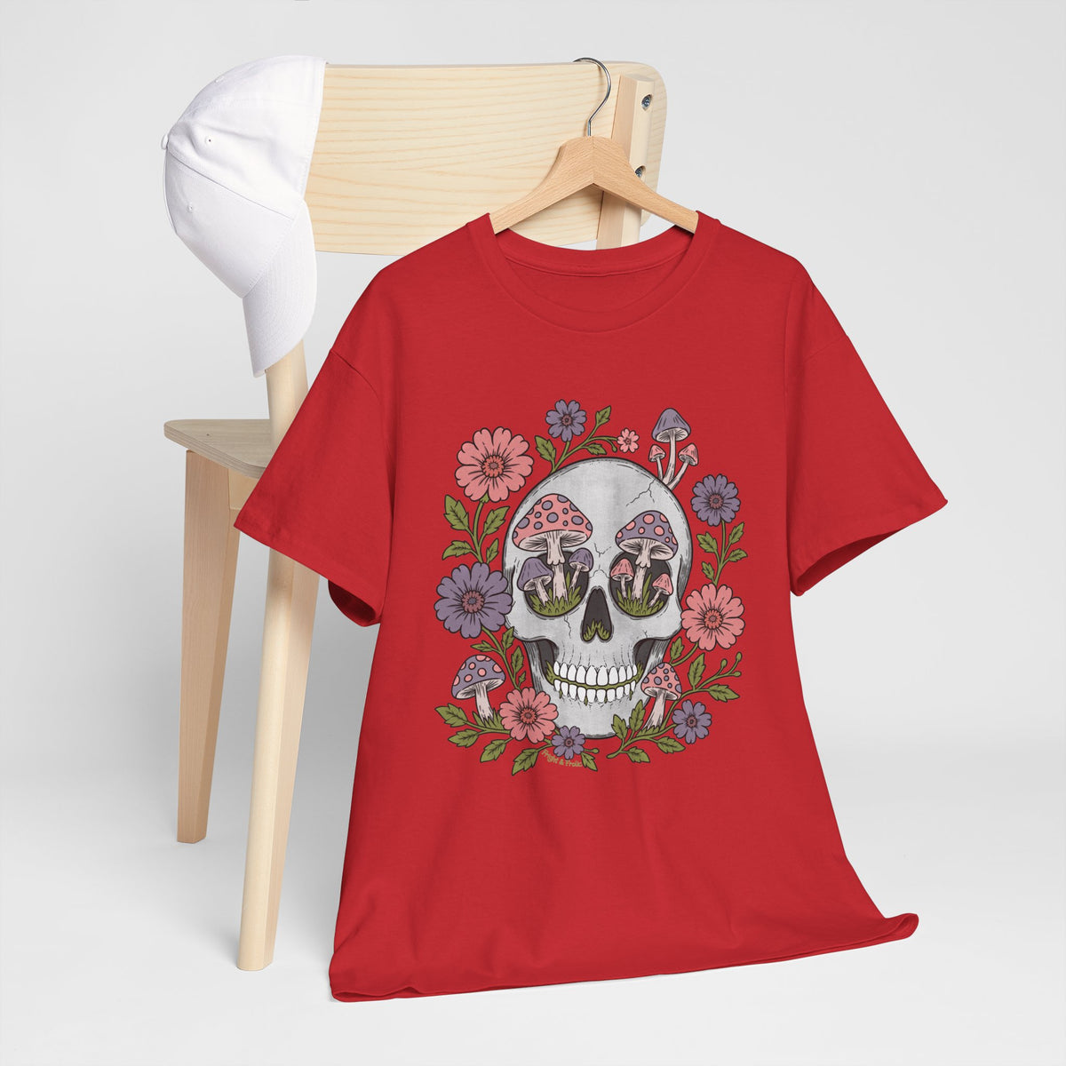 Floral Fungi Skull - Unisex T-Shirt