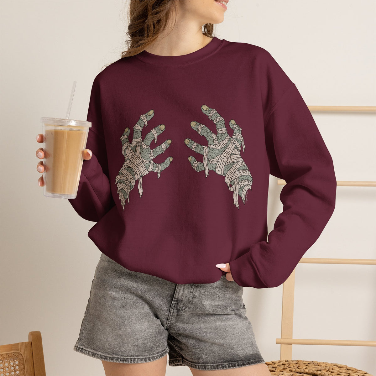 Mummy Hand Bra - Unisex Sweatshirt