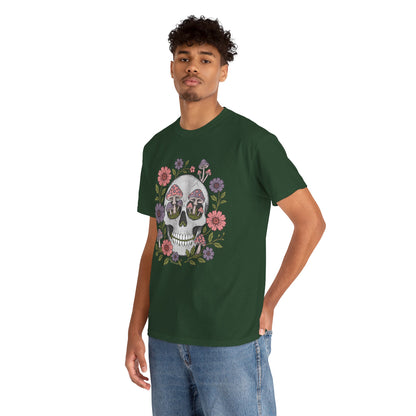 Floral Fungi Skull - Unisex T-Shirt