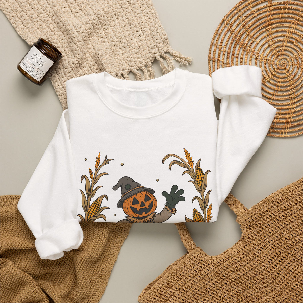 Pumpkin Head Scarecrow - Unisex Sweatshirt